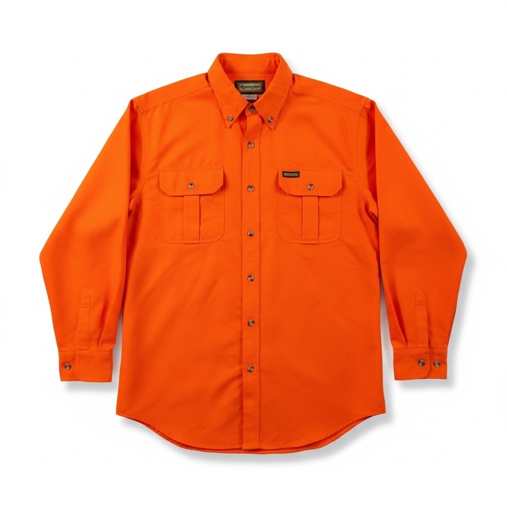 Remington Mens Blaze Orange Hunting Shirt Button Down Hi-Vis Workwear 2XL
